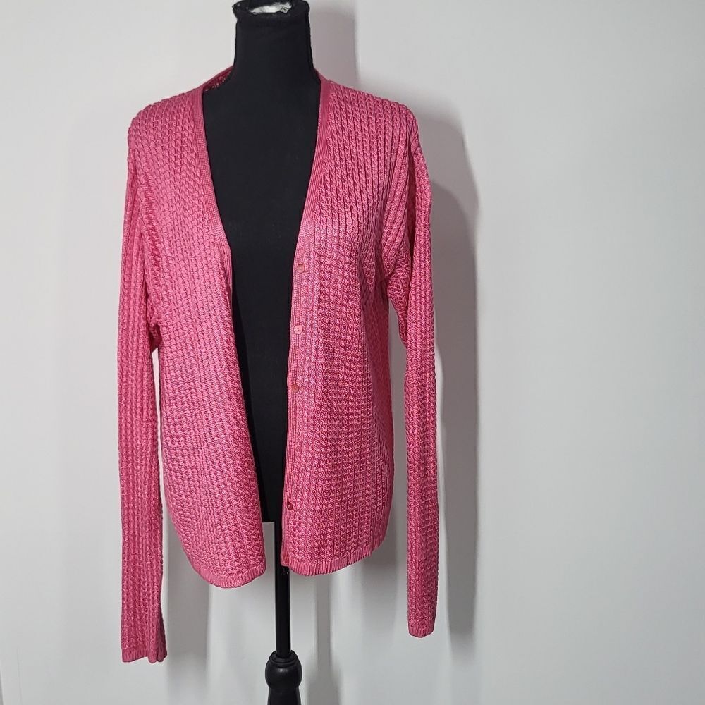 Ellen Tracy / Linda Allard Pink Cardigan Sweater